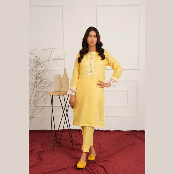 Yellow self jacquard cotton RSS-011