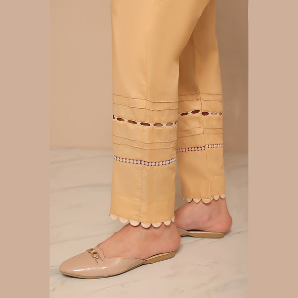 Skin Pintuck and lace Cotton Trouser RT-012