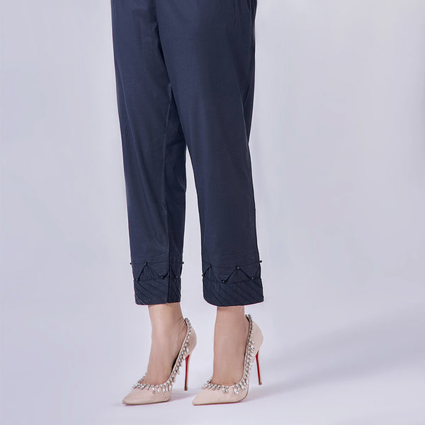 Black Pintuck Cotton Trouser RT-01